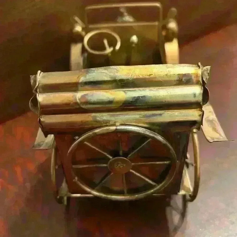 Vintage 1978 Antique George Good Metal Tin Copper Car Music Box 9”